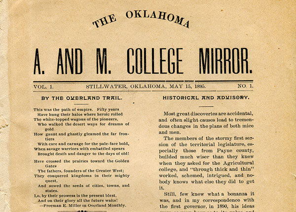 First college newspaper Mirror published First college newspaper Mirror published