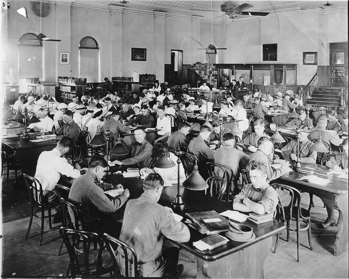 Library Building rises from the prairie Library Building rises from the prairie