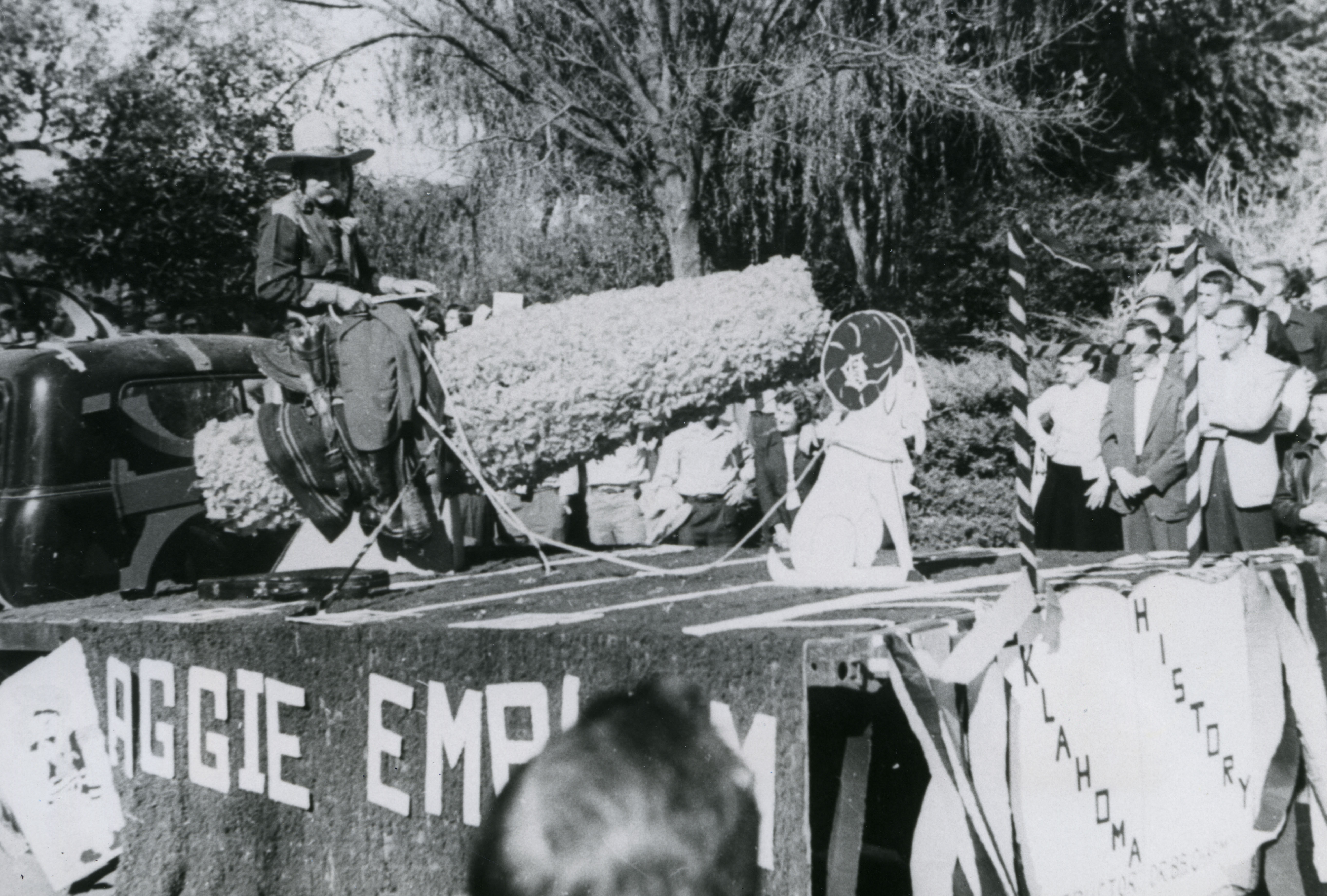 Pistol Pete rides in the homecoming parade Pistol Pete rides in the homecoming parade