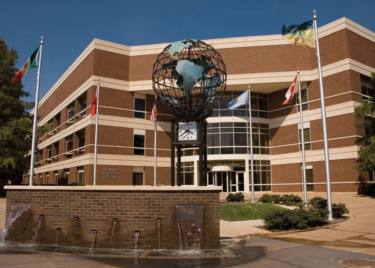 Flags fly over International Mall Flags fly over International Mall